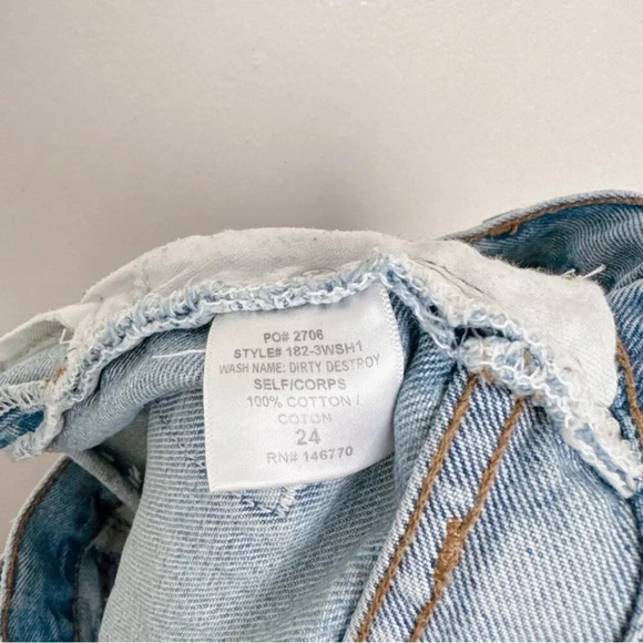 Re/done Womens 24 Original Cut Off Jeans Short In Dirty Destroy - Picture 7 of 11